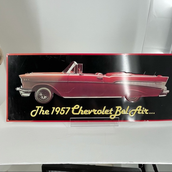 Vintage The 1957 Chevrolet Bel Air Convertible Metal Sign - Picture 1 of 4